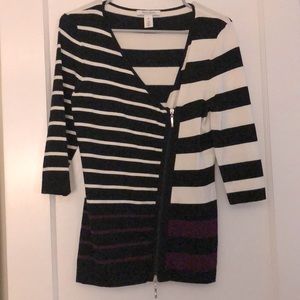 White House Black Market Asymmetrical Zip Sweater